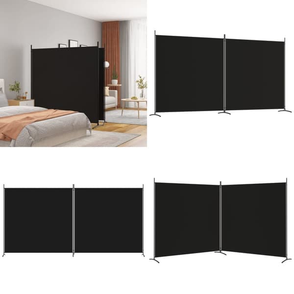 2-panels rumdeler 348x180 cm stof sort - Rumdeler - Rumdelere - Home & Living