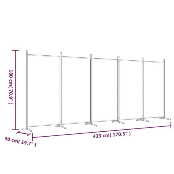5-panels rumdeler 433x180 cm stof antracitgrå - Rumdeler - Rumdelere - Home & Living