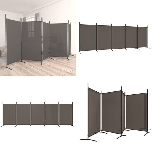 5-panels rumdeler 433x180 cm stof antracitgrå - Rumdeler - Rumdelere - Home & Living