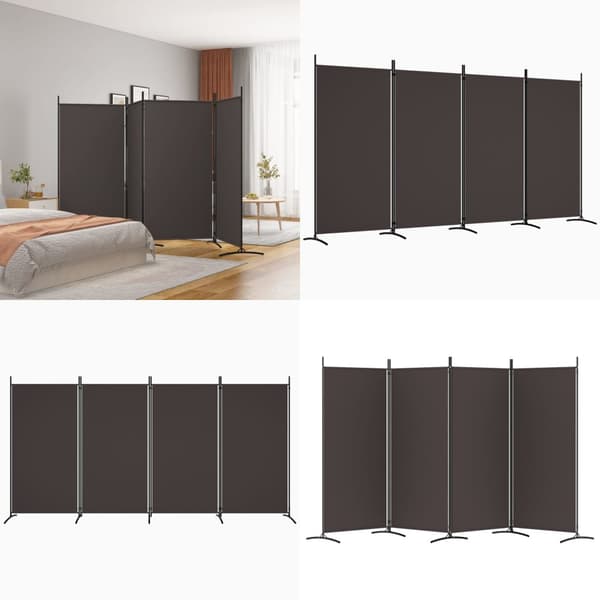 Rumsavdelare 4 paneler brun 346x180 cm tyg - Rumsavdelare - Skärmavdelare - Home & Living