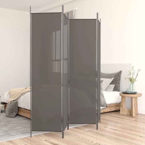 Rumsavdelare 4 paneler antracit 200x220 cm tyg - Rumsavdelare - Skärmavdelare - Home & Living