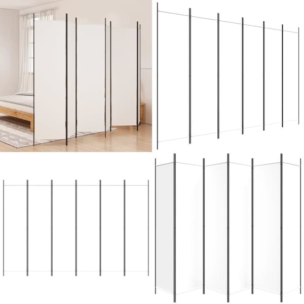 6-panels rumdeler 300x200 cm stof hvid - Rumdeler - Rumdelere - Home & Living