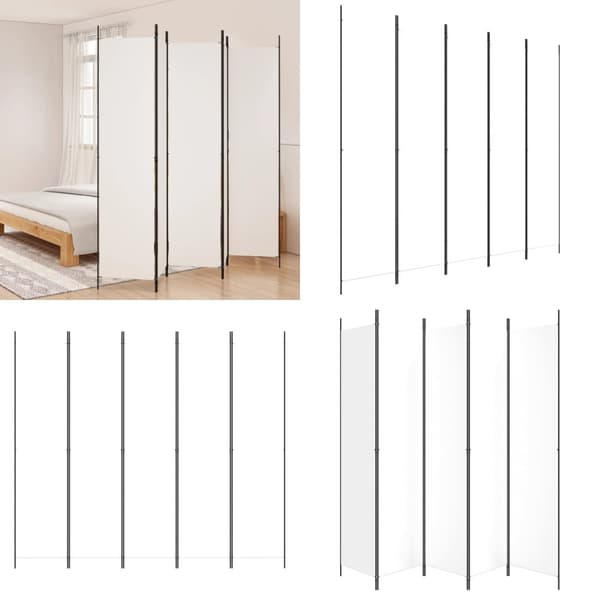 5-panels rumdeler 250x220 cm stof hvid - Rumdeler - Rumdelere - Home & Living