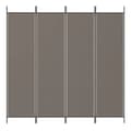 Miniatyrbillede 4 af 9: 4-panels rumdeler 200x200 cm stof antracitgrå - Rumdeler - Rumdelere - Home & Living