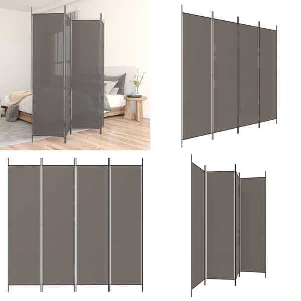 4-panels rumdeler 200x200 cm stof antracitgrå - Rumdeler - Rumdelere - Home & Living