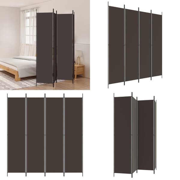 4-panels rumdeler 200x220 cm stof brun - Rumdeler - Rumdelere - Home & Living