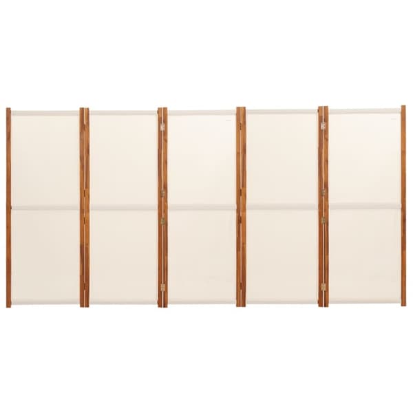 Rumsavdelare 5 paneler gräddvit 350x180 cm - Rumsavdelare - Skärmavdelare - Home & Living