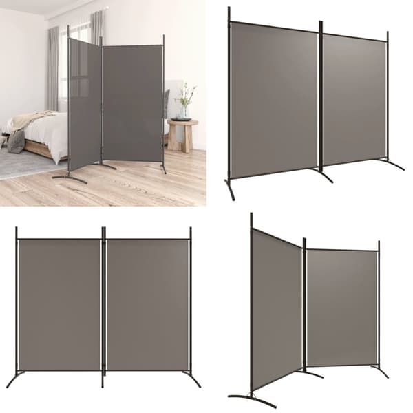 2-panels rumdeler 175x180 cm stof antracitgrå - Rumdeler - Rumdelere - Home & Living