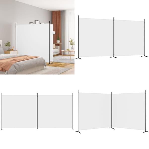 2-panels rumdeler 348x180 cm stof hvid - Rumdeler - Rumdelere - Home & Living