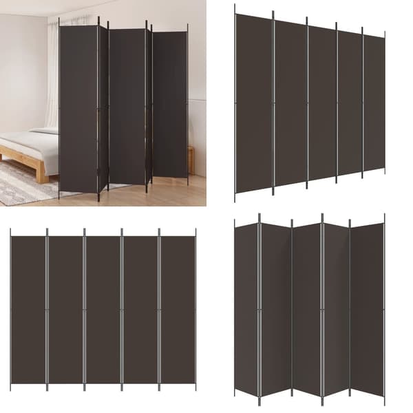 5-panels rumdeler 250x220 cm stof brun - Rumdeler - Rumdelere - Home & Living