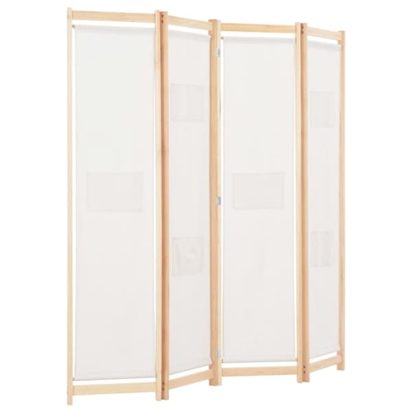 Rumsavdelare 4 paneler 160x170x4 cm gräddvit tyg - Rumsavdelare - Panel - Home & Living