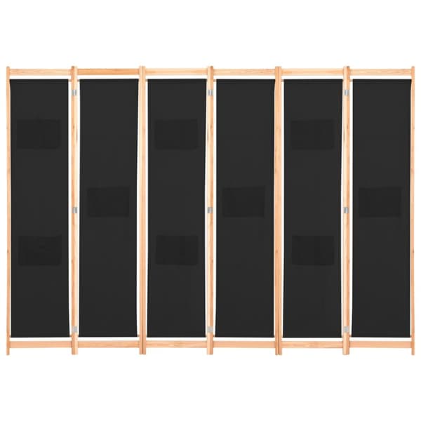 6-panels rumdeler 240 x 170 x 4 cm stof sort - Rumdeler - Rumdelere - Home & Living