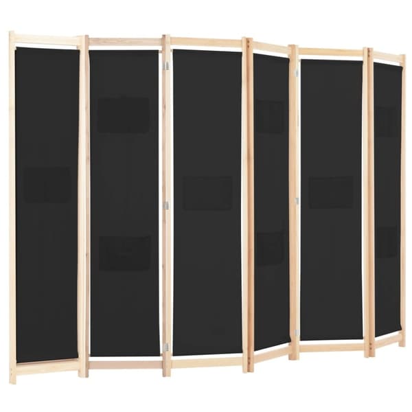 6-panels rumdeler 240 x 170 x 4 cm stof sort - Rumdeler - Rumdelere - Home & Living