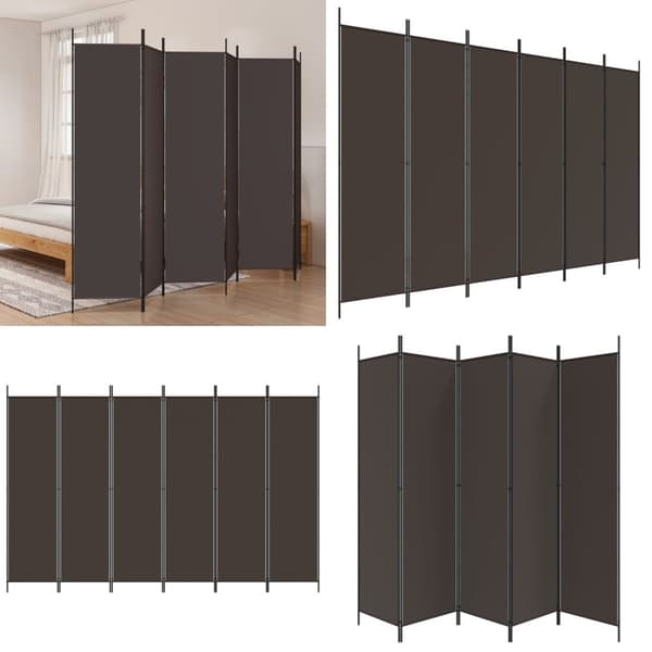 6-panels rumdeler 300x200 cm stof brun - Rumdeler - Rumdelere - Home & Living