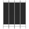 Miniatyrbillede 4 af 9: 4-panels rumdeler 160x200 cm stof sort - Rumdeler - Rumdelere - Home & Living