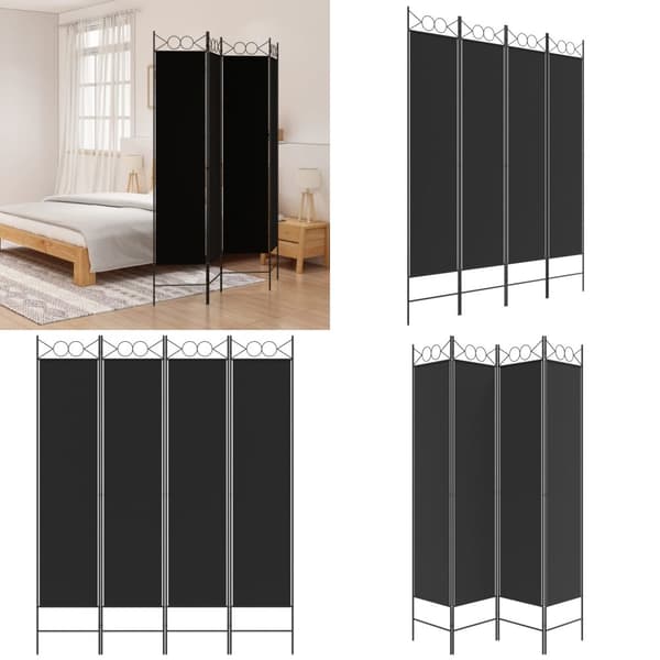 4-panels rumdeler 160x200 cm stof sort - Rumdeler - Rumdelere - Home & Living