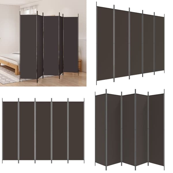 5-panels rumdeler 250x200 cm stof brun - Rumdeler - Rumdelere - Home & Living