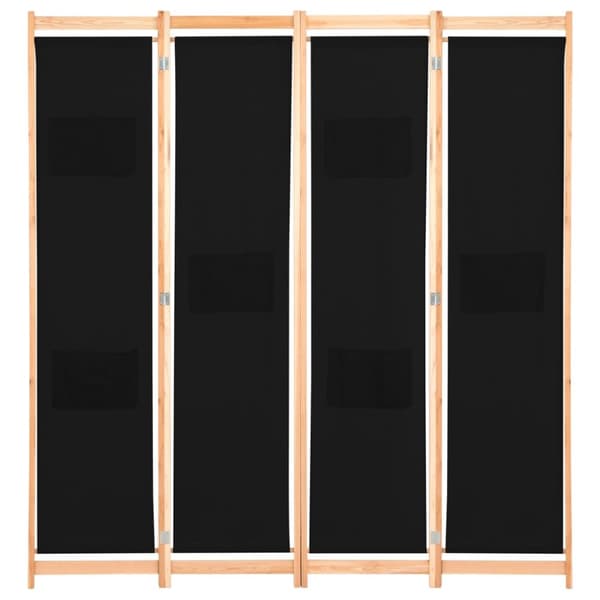4-panels rumdeler 160 x 170 x 4 cm stof sort - Rumdeler - Rumdelere - Home & Living