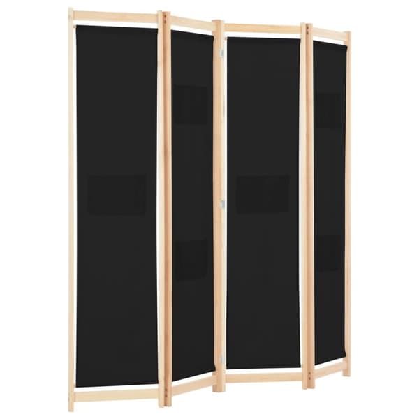 4-panels rumdeler 160 x 170 x 4 cm stof sort - Rumdeler - Rumdelere - Home & Living