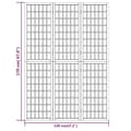 Miniatyrbillede 8 af 8: 3-panels rumdeler 120x170 cm foldbar japansk stil hvid - Rumdeler - Rumdelere - Home & Living