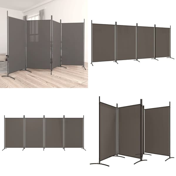 4-panels rumdeler 346x180 cm stof antracitgrå - Rumdeler - Rumdelere - Home & Living
