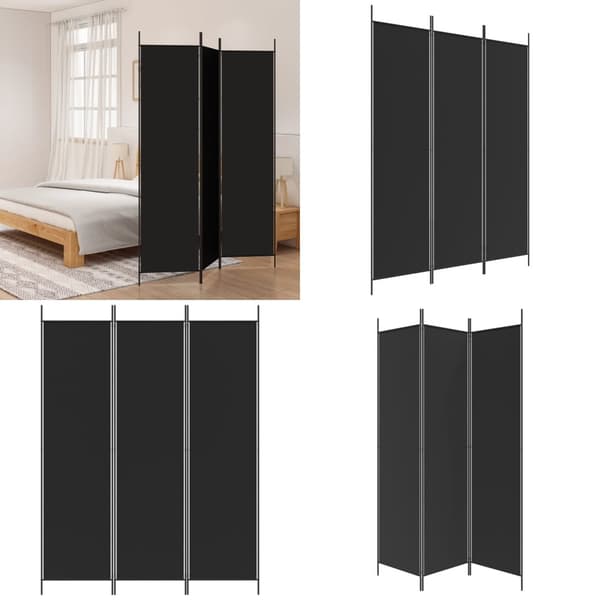 3-panels rumdeler 150x200 cm stof sort - Rumdeler - Rumdelere - Home & Living