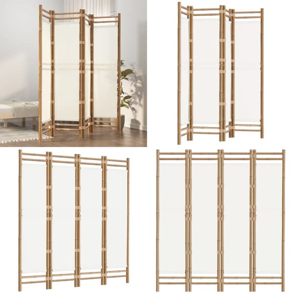 4-panels rumdeler 160 cm foldbar bambus og kanvas - Rumdeler - Rumdelere - Home & Living