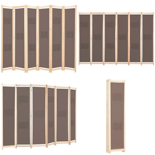 6-panels rumdeler 240 x 170 x 4 cm stof brun - Rumdeler - Rumdelere - Home & Living