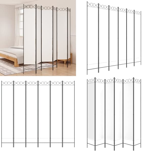 6-panels rumdeler 240x220 cm stof hvid - Rumdeler - Rumdelere - Home & Living