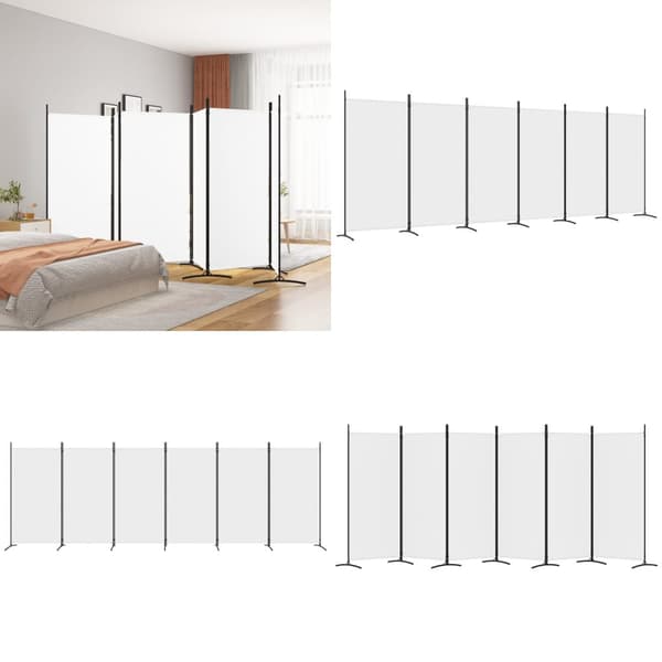 6-panels rumdeler 520x180 cm stof hvid - Rumdeler - Rumdelere - Home & Living
