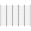 Miniatyrbillede 4 af 9: 5-panels rumdeler 250x180 cm stof hvid - Rumdeler - Rumdelere - Home & Living