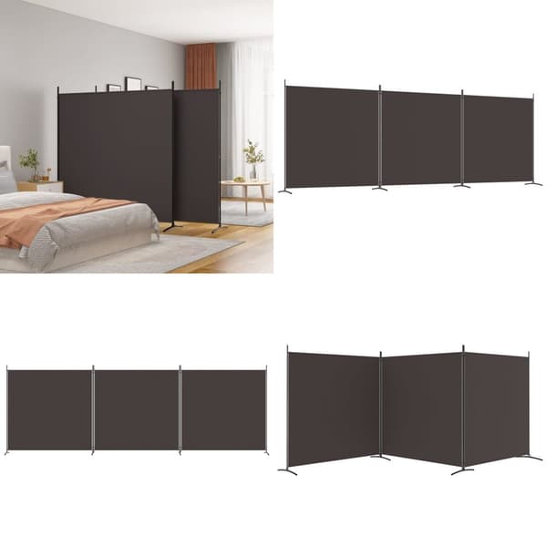 3-panels rumdeler 525x180 cm stof brun - Rumdeler - Rumdelere - Home & Living