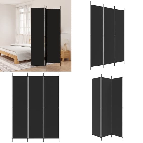3-panels rumdeler 150x220 cm stof sort - Rumdeler - Rumdelere - Home & Living