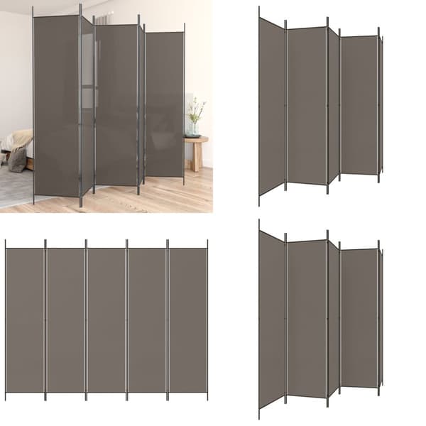 5-panels rumdeler 250x200 cm stof antracitgrå - Rumdeler - Rumdelere - Home & Living