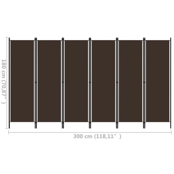 6-panels rumdeler 300 x 180 cm brun - Rumdeler - Rumdelere - Home & Living