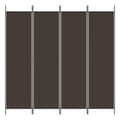 Miniatyrbillede 4 af 9: 4-panels rumdeler 200x200 cm stof brun - Rumdeler - Rumdelere - Home & Living