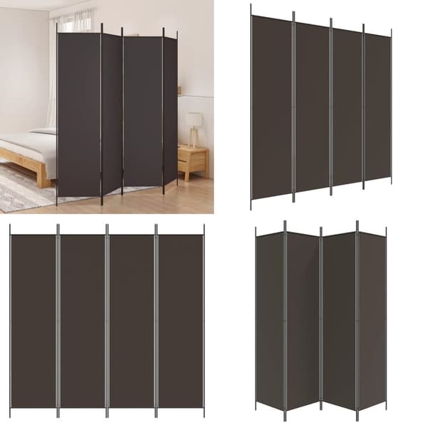 4-panels rumdeler 200x200 cm stof brun - Rumdeler - Rumdelere - Home & Living