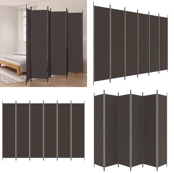 6-panels rumdeler 300x220cm stof brun - Rumdeler - Rumdelere - Home & Living
