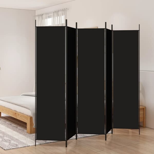 5-panels rumdeler 250x200 cm stof sort - Rumdeler - Rumdelere - Home & Living