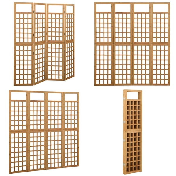 4-panels rumdeler/espalier 161x180 cm massivt grantræ - Rumdeler - Rumdelere - Home & Living