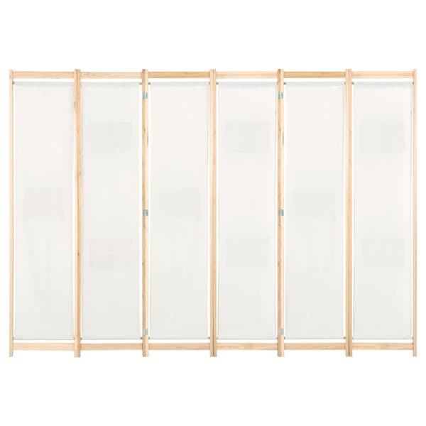 6-panelers rumdeler 240 x 170 x 4 cm stof cremefarvet - Rumdeler - Rumdelere - Home & Living