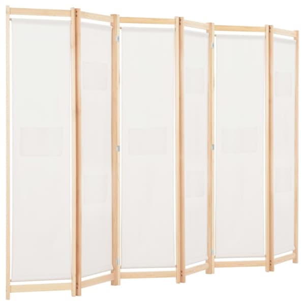6-panelers rumdeler 240 x 170 x 4 cm stof cremefarvet - Rumdeler - Rumdelere - Home & Living