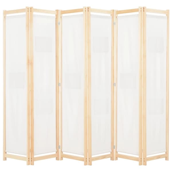 6-panelers rumdeler 240 x 170 x 4 cm stof cremefarvet - Rumdeler - Rumdelere - Home & Living
