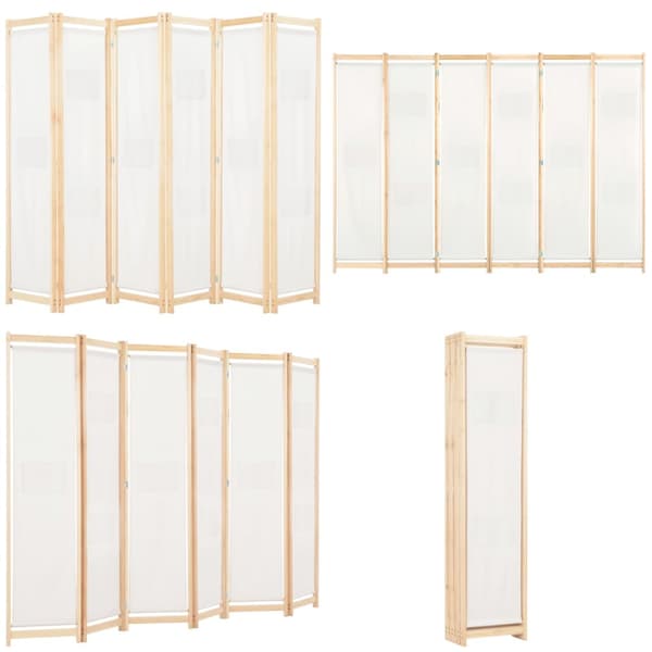 6-panelers rumdeler 240 x 170 x 4 cm stof cremefarvet - Rumdeler - Rumdelere - Home & Living