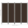 Miniatyrbillede 7 af 7: 4-panels rumdeler 200 x 180 cm brun - Rumdeler - Rumdelere - Home & Living