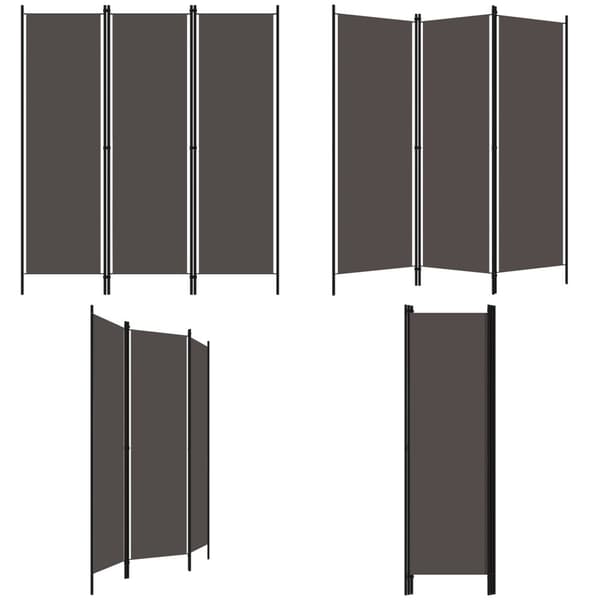 3-panels rumdeler 150 x 180 cm antracitgrå - Rumdeler - Rumdelere - Home & Living