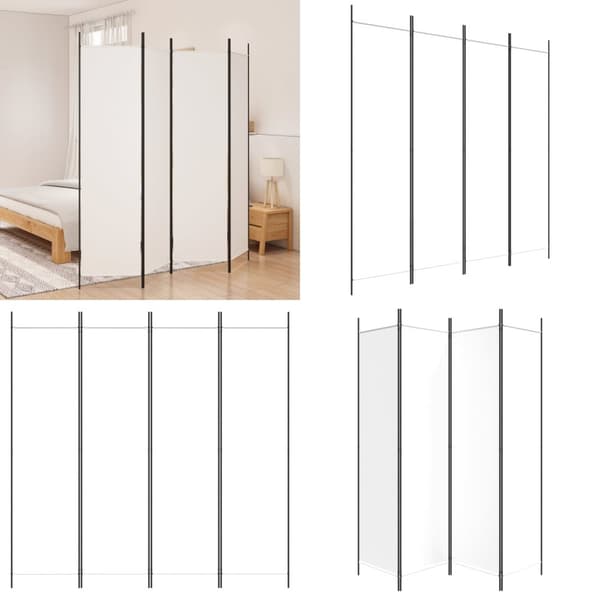 4-panels rumdeler 200x200 cm stof hvid - Rumdeler - Rumdelere - Home & Living