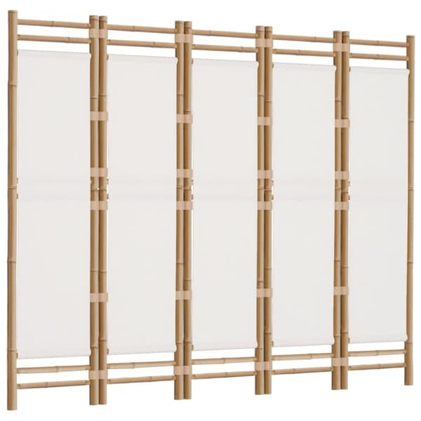 5-panels rumdeler 200 cm foldbar bambus og kanvas - Rumdeler - Rumdelere - Home & Living