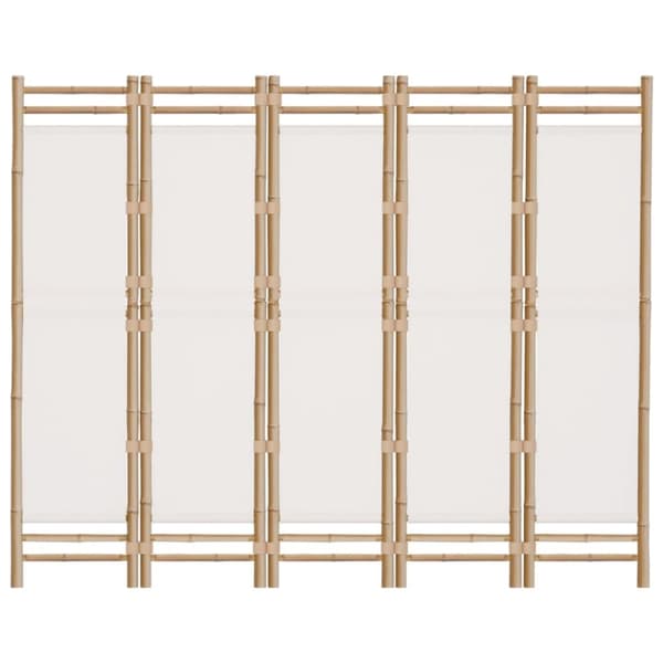 5-panels rumdeler 200 cm foldbar bambus og kanvas - Rumdeler - Rumdelere - Home & Living