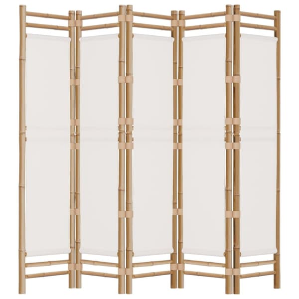 5-panels rumdeler 200 cm foldbar bambus og kanvas - Rumdeler - Rumdelere - Home & Living